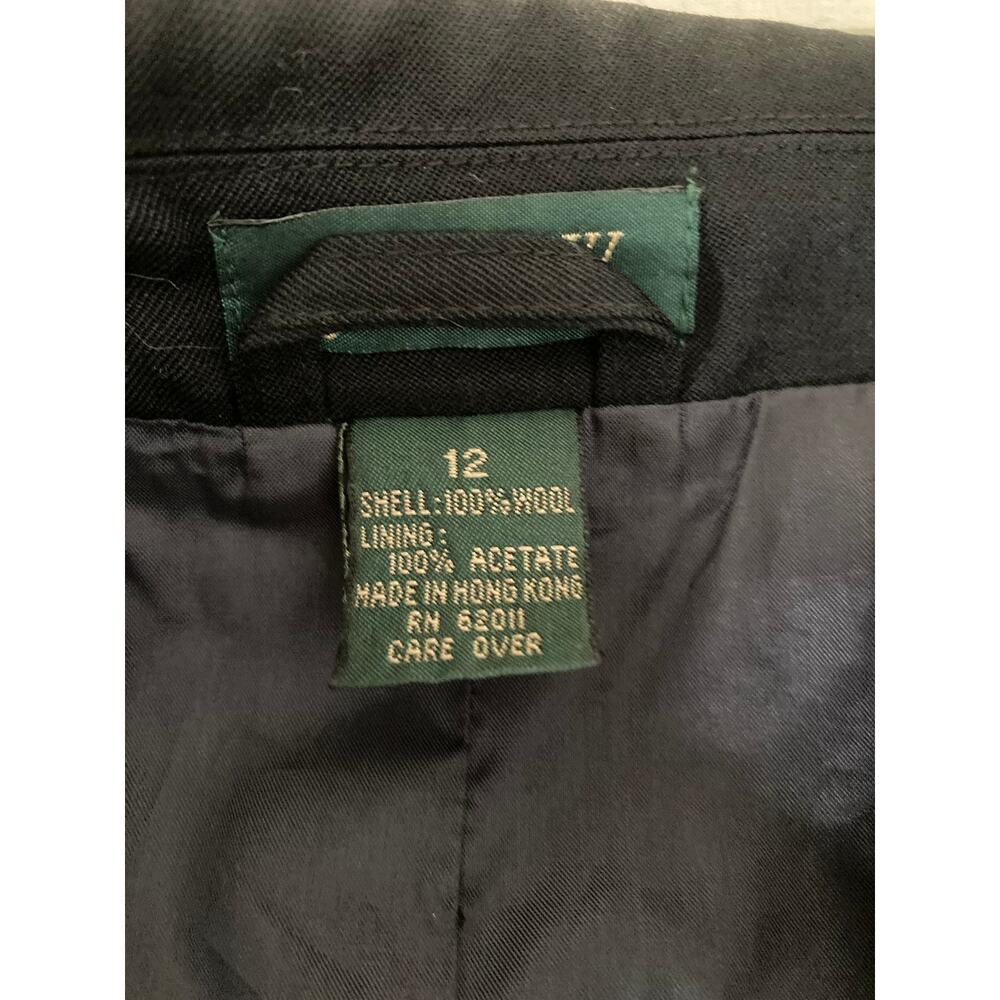 J Crew women's vintage black lightweight wool classic trench coat, size 12 - Picture 3 of 12